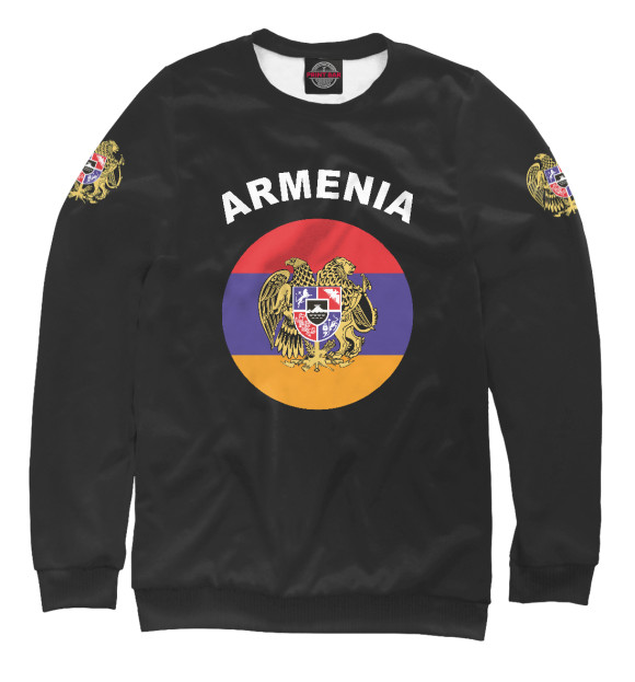 Мужской свитшот с изображением Армения цвета Белый