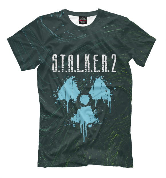 Мужская футболка с изображением Stalker 2 / Сталкер 2 цвета Белый