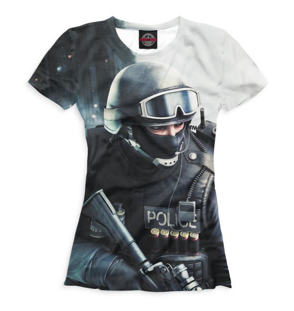 Женская футболка с изображением Counter-Strike цвета Белый