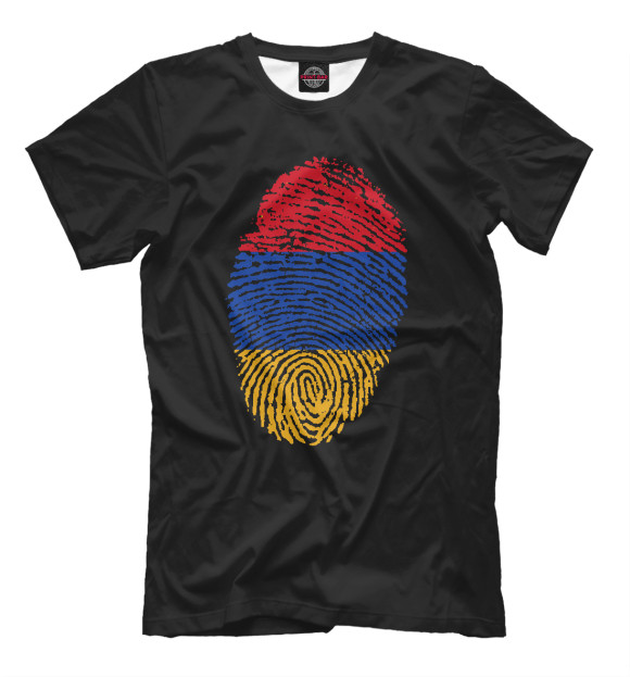 Мужская футболка с изображением Армения цвета Черный
