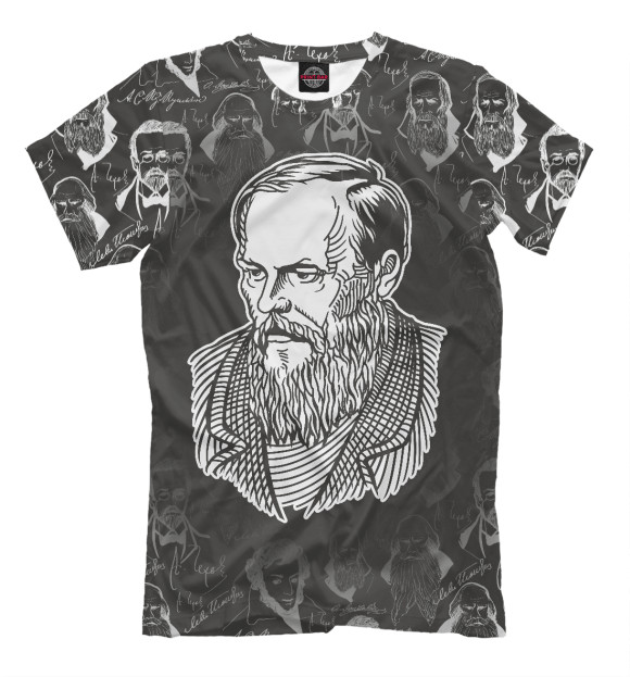 Мужская футболка с изображением Достоевский Фёдор Михайлович цвета Белый