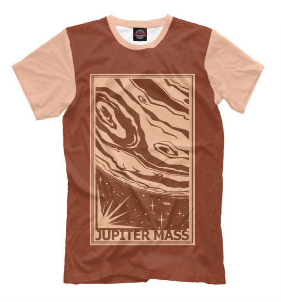Мужская футболка с изображением Jupiter Mass цвета Светло-коричневый