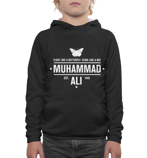 Худи для мальчика с изображением Мухаммед Али цвета Белый