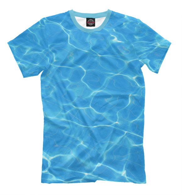 Мужская футболка с изображением Море цвета Грязно-голубой