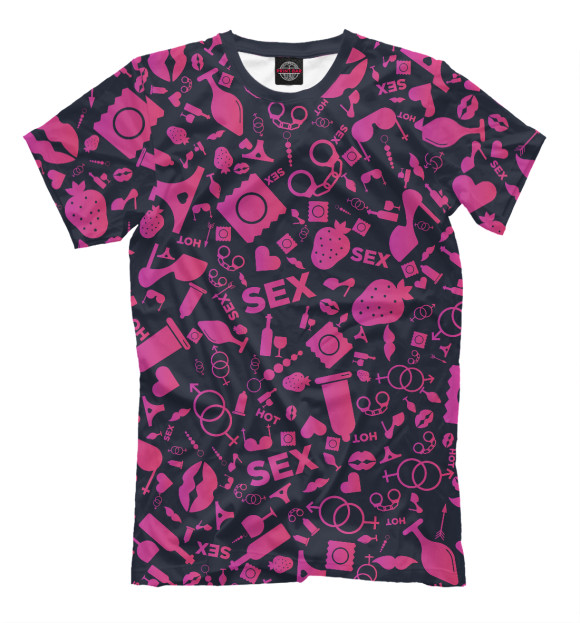 Мужская футболка с изображением Sex цвета Молочно-белый