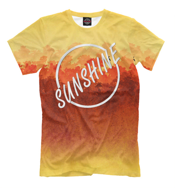Мужская футболка с изображением Sunshine time цвета Молочно-белый