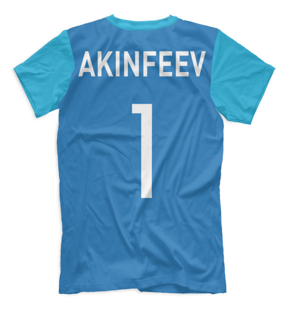 Мужская футболка с изображением Акинфеев цвета Грязно-голубой