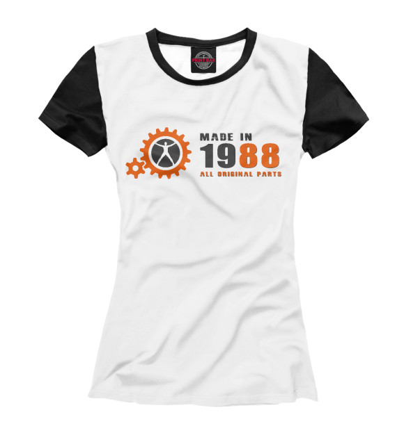 Женская футболка с изображением 1988 цвета Белый