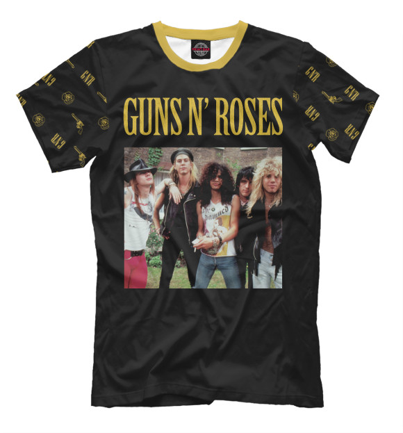 Мужская футболка с изображением Guns N'Roses цвета Черный