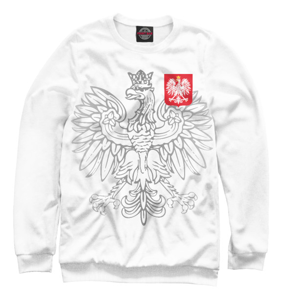 Свитшот для девочек с изображением Польша цвета Белый