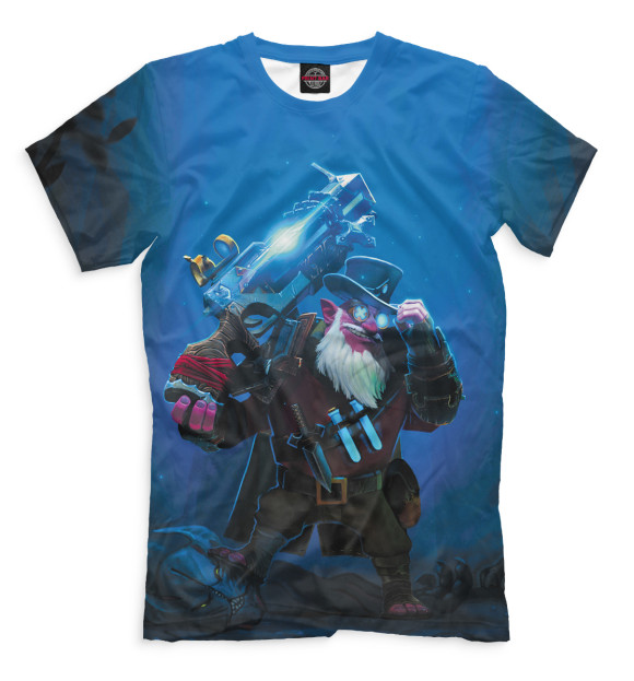 Мужская футболка с изображением Sniper цвета Грязно-голубой