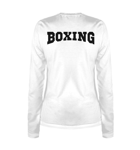 Женский лонгслив с изображением Boxing цвета Белый