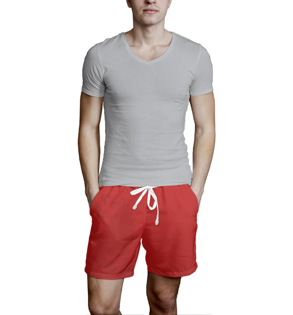 Мужские шорты с изображением Красные шорты цвета Белый