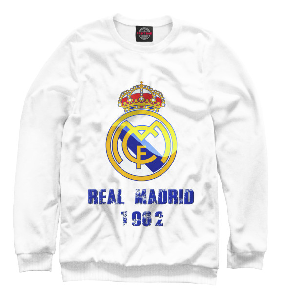 Свитшот для мальчиков с изображением FC Real Madrid цвета Белый