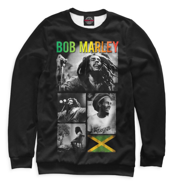 Свитшот для девочек с изображением Bob Marley цвета Белый