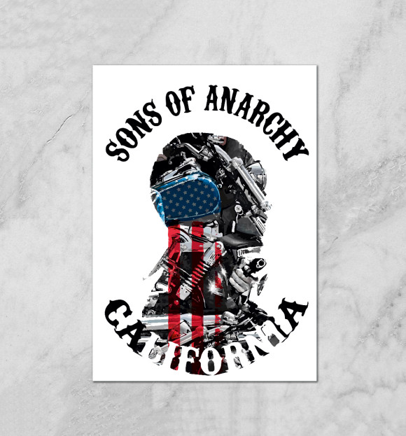 Плакат с изображением Сыны анархии цвета Белый
