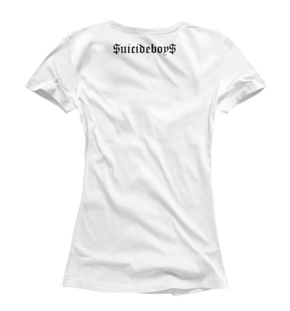 Женская футболка с изображением $uicideboy$ цвета Белый
