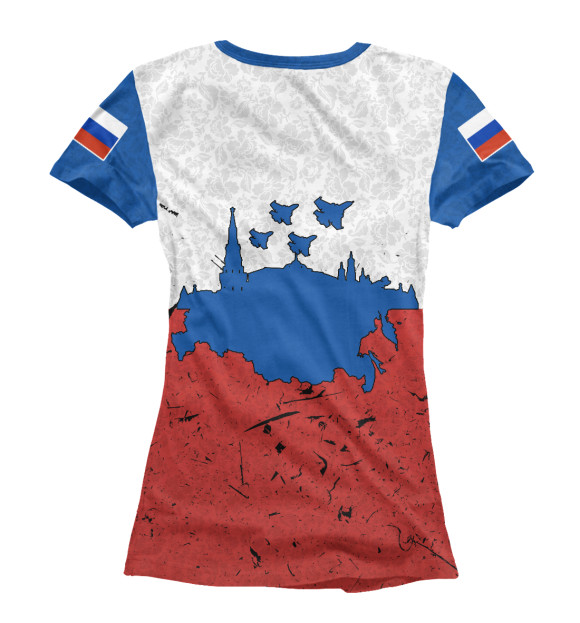 Женская футболка с изображением Лидер России цвета Белый