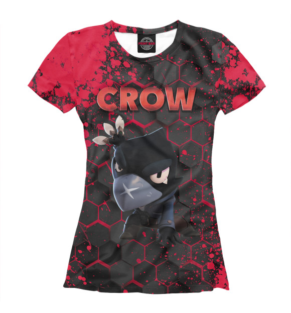 Женская футболка с изображением Brawl Stars Crow цвета Белый