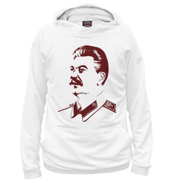 Женское худи с изображением Сталин Иосиф Виссарионович цвета Белый