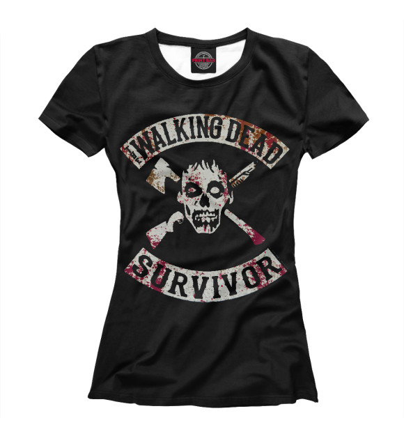 Женская футболка с изображением The Walking Dead - Survivor цвета Белый