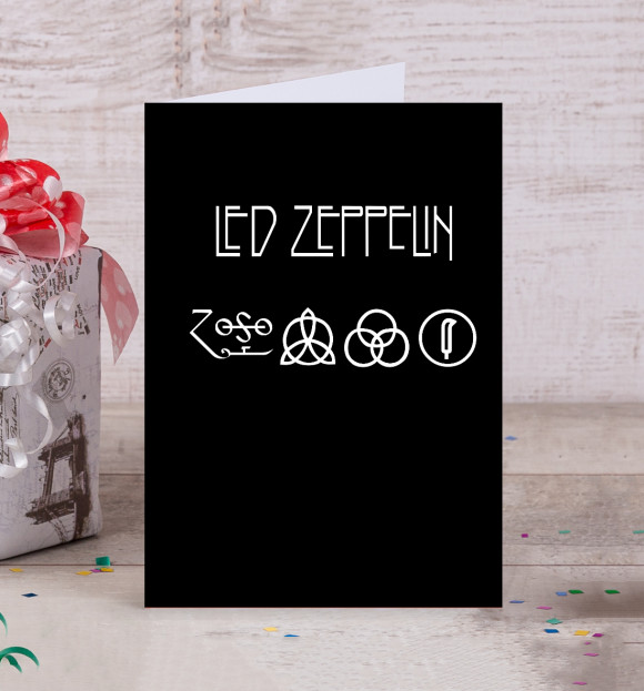 Открытка с изображением Led Zeppelin цвета Белый