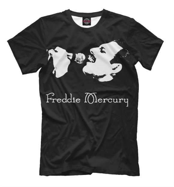Мужская футболка с изображением Freddie Mercury цвета Черный