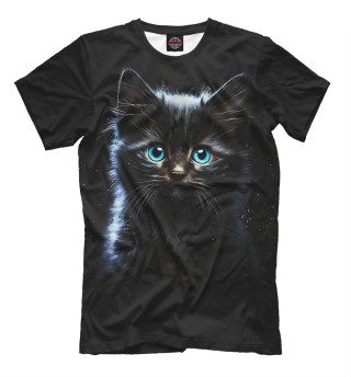Мужская футболка Голубоглазый милый котенок