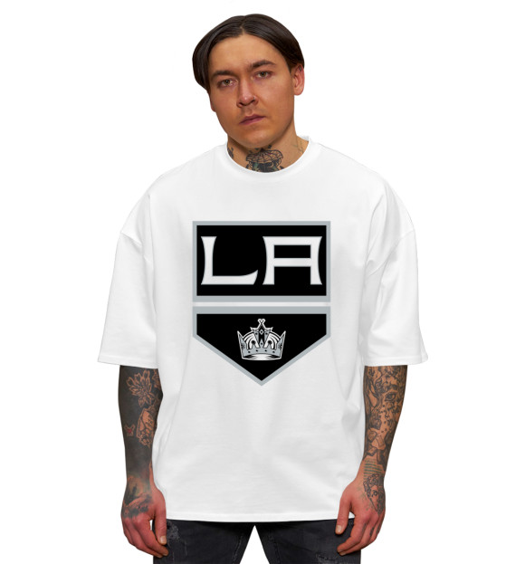 Мужская футболка оверсайз с изображением Los Angeles Kings цвета Белый