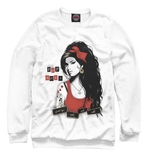 Свитшот для девочек с изображением Amy Winehouse цвета Белый