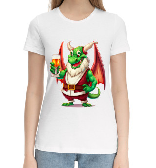 Женская хлопковая футболка Зелёный дракон