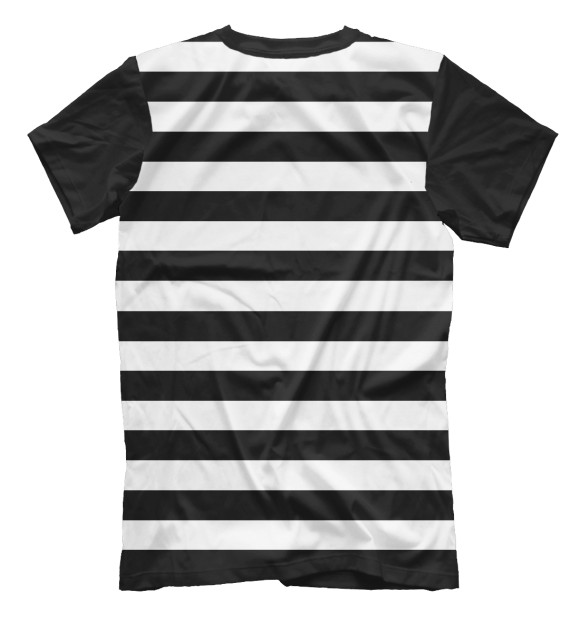 Мужская футболка с изображением Черное и белое, полоса цвета Белый