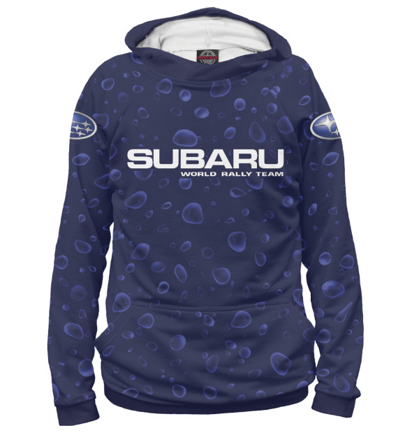 Худи для девочки с изображением Subaru Racing цвета Белый