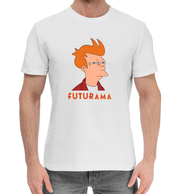 Мужская хлопковая футболка с изображением Futurama цвета Белый