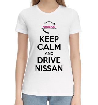 Хлопковая футболка для девочек Будь спок и води Nissan
