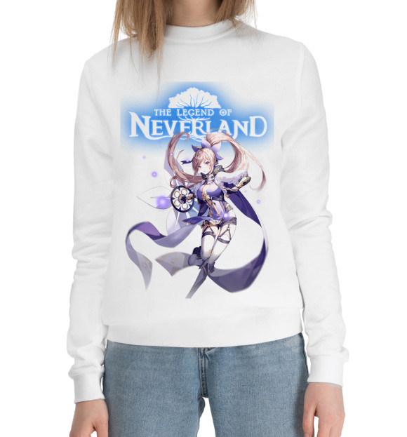 Женский хлопковый свитшот с изображением The Legend of Neverland цвета Белый