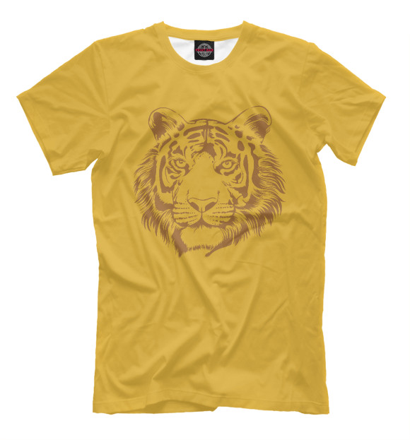 Мужская футболка с изображением Retro Tiger цвета Белый