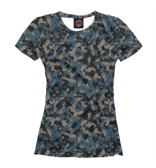 Женская футболка Камуфляж Синей Расцветки
