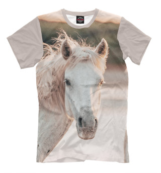 Мужская футболка Белая лошадь