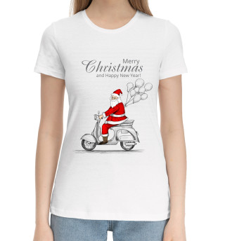 Хлопковая футболка для девочек Merry Christmas