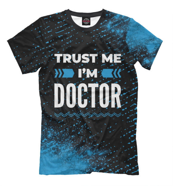 Футболка для мальчиков с изображением Trust me I'm Doctor (синий) цвета Белый