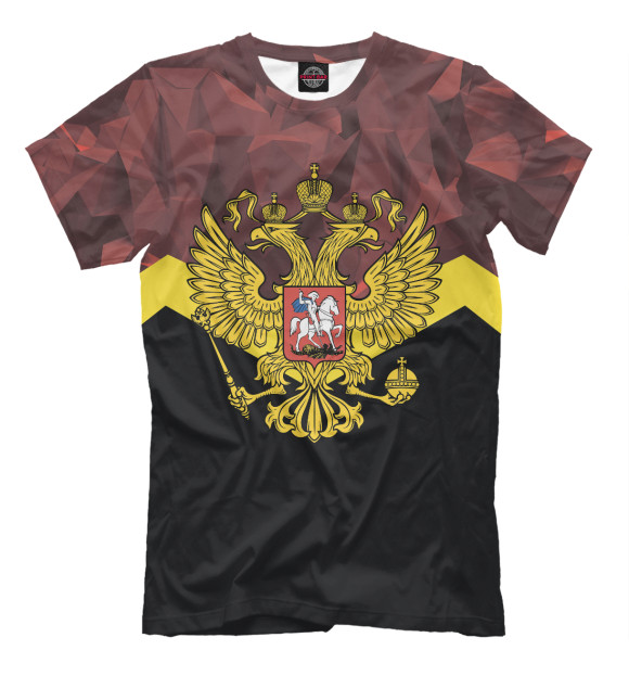 Мужская футболка с изображением Герб России | Crystal цвета Белый