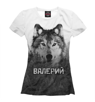 Футболка для девочек Волк над лесом - Валерий