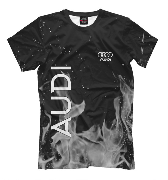 Мужская футболка с изображением AUDI FIRE цвета Черный