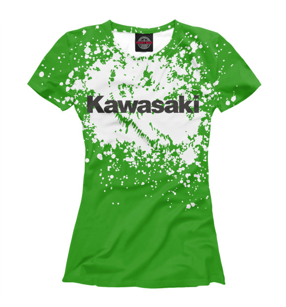 Женская футболка с изображением Kawasaki цвета Белый