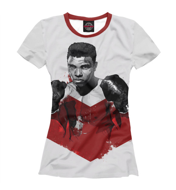 Футболка для девочек с изображением Muhammad Ali цвета Белый