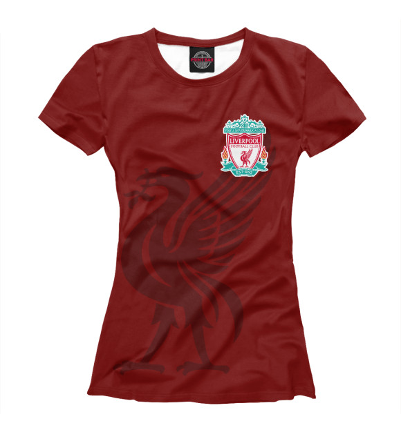 Женская футболка с изображением Liverpool цвета Белый