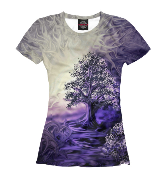 Женская футболка с изображением Витиеватый лес цвета Белый