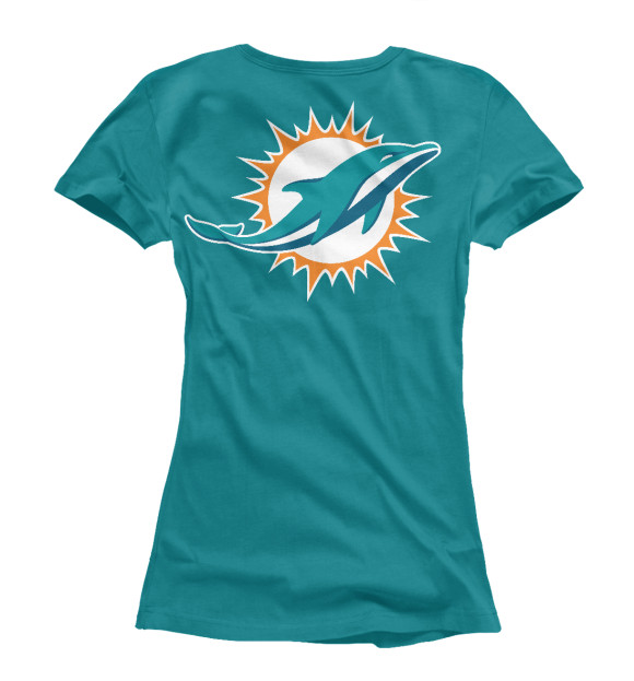 Женская футболка с изображением Miami Dolphins - Майами Долфинс цвета Белый
