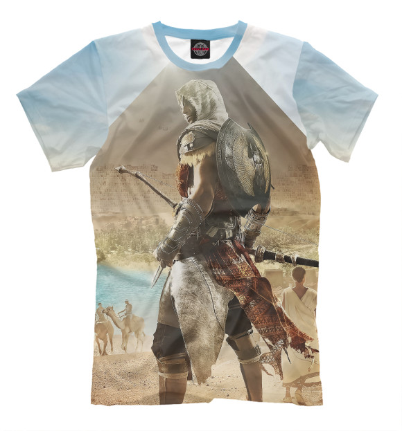 Мужская футболка с изображением Assassins creed цвета Молочно-белый